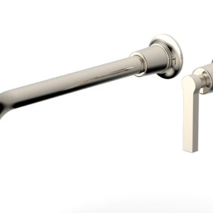 Phylrich HEX MODERN 12″ Single Handle Wall Lavatory Set – Lever Handle 501-18-12 – Polished Nickel