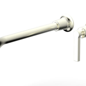 Phylrich HEX MODERN 12″ Single Handle Wall Lavatory Set – Lever Handle 501-18-12 – Satin Nickel