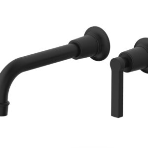 Phylrich HEX MODERN Single Handle Wall Lavatory Set – Lever Handle 501-18 – Matte Black