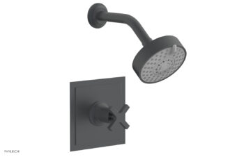 Phylrich HEX MODERN Pressure Balance Shower Set - Cross Handle 501-21 - Gun Metal