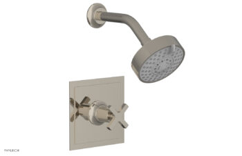 Phylrich HEX MODERN Pressure Balance Shower Set - Cross Handle 501-21 - Polished Nickel