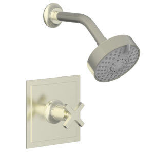 Phylrich HEX MODERN Pressure Balance Shower Set – Cross Handle 501-21 – Satin Nickel