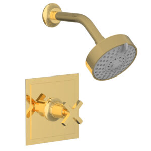 Phylrich HEX MODERN Pressure Balance Shower Set – Cross Handle 501-21 – Polished Gold