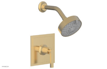 Phylrich HEX MODERN Pressure Balance Shower Set - Lever Handle 501-22 - Satin Brass