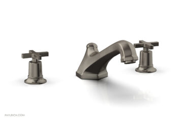 Phylrich HEX MODERN Deck Tub Set - Cross Handles 501-40 - Pewter