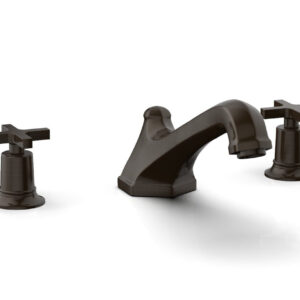 Phylrich HEX MODERN Deck Tub Set – Cross Handles 501-40 – Antique Bronze
