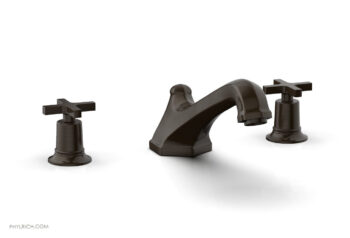 Phylrich HEX MODERN Deck Tub Set - Cross Handles 501-40 - Antique Bronze