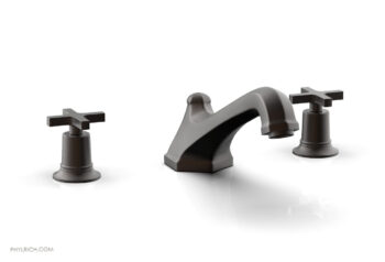 Phylrich HEX MODERN Deck Tub Set - Cross Handles 501-40 - Oil Rubbed Bronze