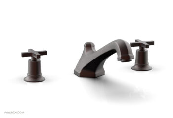 Phylrich HEX MODERN Deck Tub Set - Cross Handles 501-40 - Weathered Copper