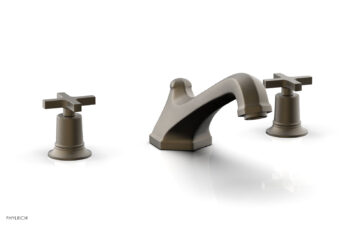 Phylrich HEX MODERN Deck Tub Set - Cross Handles 501-40 - Architectural Bronze