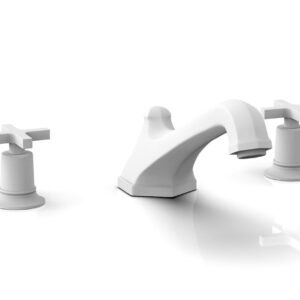 Phylrich HEX MODERN Deck Tub Set – Cross Handles 501-40 – Satin White