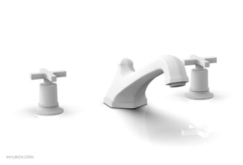 Phylrich HEX MODERN Deck Tub Set - Cross Handles 501-40 - Satin White