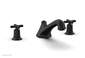 Phylrich HEX MODERN Deck Tub Set - Cross Handles 501-40 - Matte Black