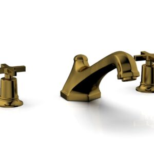 Phylrich HEX MODERN Deck Tub Set – Cross Handles 501-40 – French Brass
