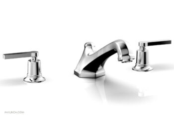 Phylrich HEX MODERN Deck Tub Set - Lever Handles 501-41 - Polished Chrome
