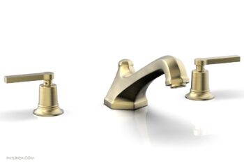 Phylrich HEX MODERN Deck Tub Set - Lever Handles 501-41 - Burnished Gold