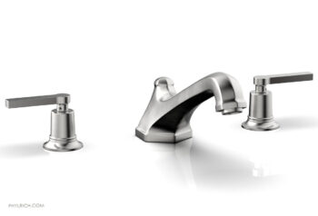 Phylrich HEX MODERN Deck Tub Set - Lever Handles 501-41 - Satin Chrome