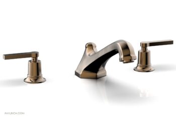 Phylrich HEX MODERN Deck Tub Set - Lever Handles 501-41 - Old English Brass