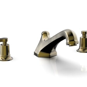 Phylrich HEX MODERN Deck Tub Set – Lever Handles 501-41 – Antique Brass