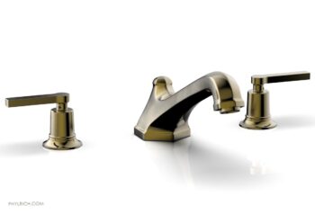 Phylrich HEX MODERN Deck Tub Set - Lever Handles 501-41 - Antique Brass