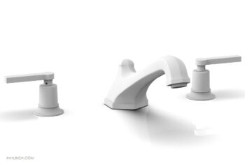 Phylrich HEX MODERN Deck Tub Set - Lever Handles 501-41 - Satin White