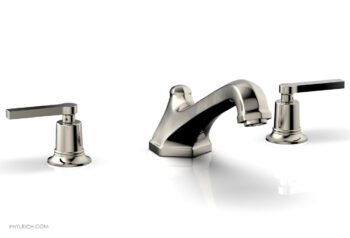 Phylrich HEX MODERN Deck Tub Set - Lever Handles 501-41 - Polished Nickel