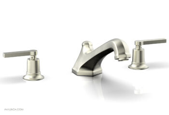 Phylrich HEX MODERN Deck Tub Set - Lever Handles 501-41 - Satin Nickel