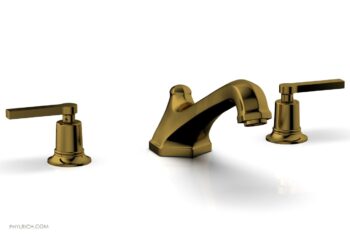 Phylrich HEX MODERN Deck Tub Set - Lever Handles 501-41 - French Brass
