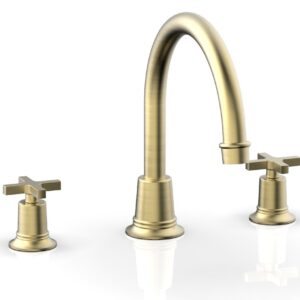 Phylrich HEX MODERN Deck Tub Set – Cross Handles 501-42 – Burnished Gold
