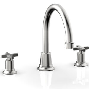 Phylrich HEX MODERN Deck Tub Set – Cross Handles 501-42 – Satin Chrome