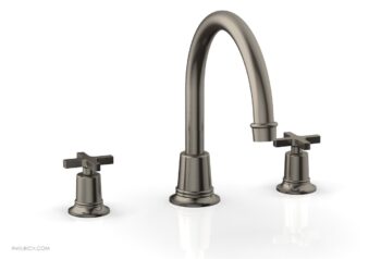 Phylrich HEX MODERN Deck Tub Set - Cross Handles 501-42 - Pewter