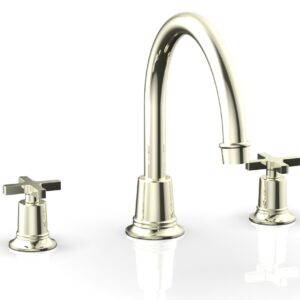 Phylrich HEX MODERN Deck Tub Set – Cross Handles 501-42 – Burnished Nickel