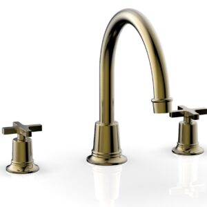 Phylrich HEX MODERN Deck Tub Set – Cross Handles 501-42 – Antique Brass
