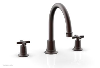 Phylrich HEX MODERN Deck Tub Set - Cross Handles 501-42 - Weathered Copper