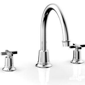 Phylrich HEX MODERN Deck Tub Set – Cross Handles 501-42 – Polished Chrome