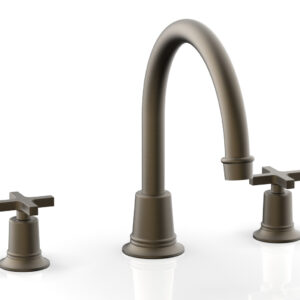Phylrich HEX MODERN Deck Tub Set – Cross Handles 501-42 – Architectural Bronze