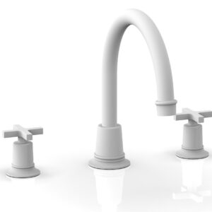 Phylrich HEX MODERN Deck Tub Set – Cross Handles 501-42 – Satin White