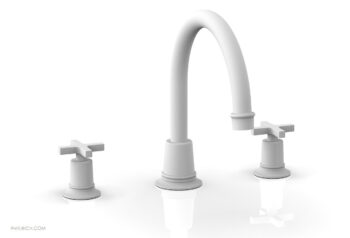 Phylrich HEX MODERN Deck Tub Set - Cross Handles 501-42 - Satin White