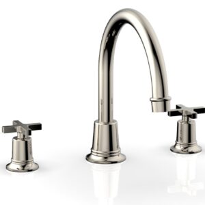 Phylrich HEX MODERN Deck Tub Set – Cross Handles 501-42 – Polished Nickel