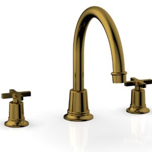 Phylrich HEX MODERN Deck Tub Set – Cross Handles 501-42 – French Brass