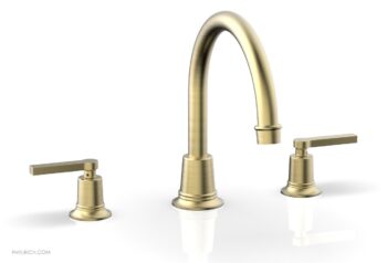 Phylrich HEX MODERN Deck Tub Set - Lever Handles 501-43 - Burnished Gold