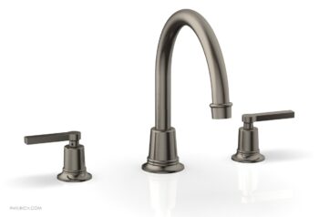 Phylrich HEX MODERN Deck Tub Set - Lever Handles 501-43 - Pewter