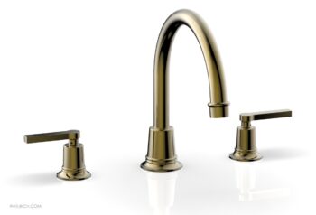 Phylrich HEX MODERN Deck Tub Set - Lever Handles 501-43 - Antique Brass