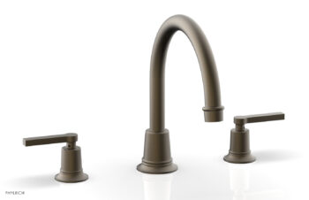 Phylrich HEX MODERN Deck Tub Set - Lever Handles 501-43 - Architectural Bronze