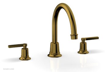 Phylrich HEX MODERN Deck Tub Set - Lever Handles 501-43 - French Brass