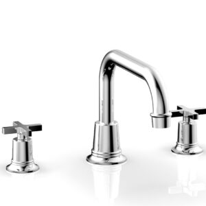 Phylrich HEX MODERN Deck Tub Set – Cross Handles 501-44 – Polished Chrome