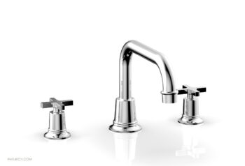 Phylrich HEX MODERN Deck Tub Set - Cross Handles 501-44 - Polished Chrome