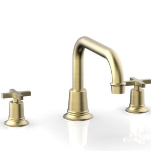 Phylrich HEX MODERN Deck Tub Set – Cross Handles 501-44 – Burnished Gold
