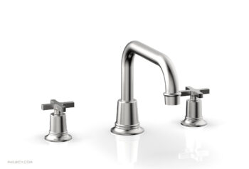Phylrich HEX MODERN Deck Tub Set - Cross Handles 501-44 - Satin Chrome