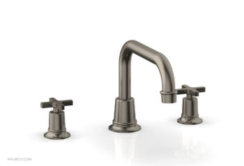 Phylrich HEX MODERN Deck Tub Set - Cross Handles 501-44 - Pewter